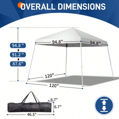 3x Portable Home Use Waterproof Folding Tent White