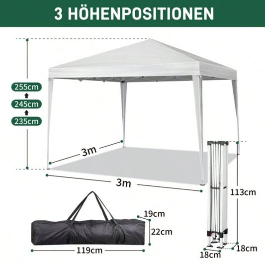 3x Two Doors Two Practical Waterproof Right - Angle Folding Tent White