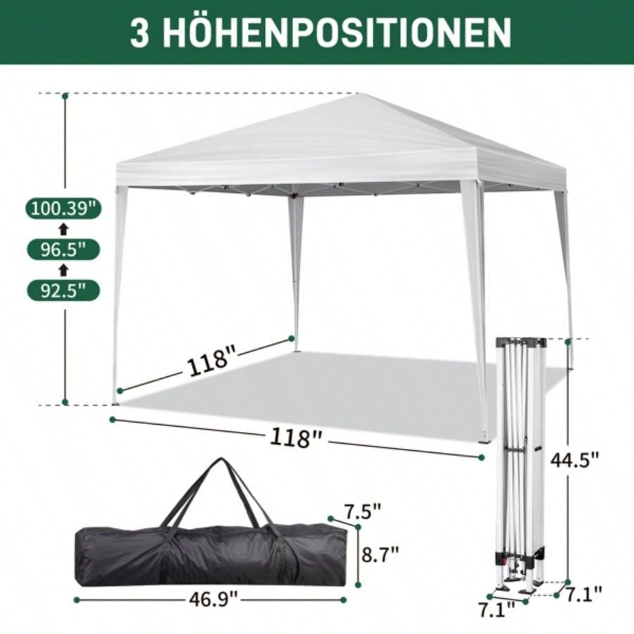 3x Two Doors Two Practical Waterproof Right - Angle Folding Tent White