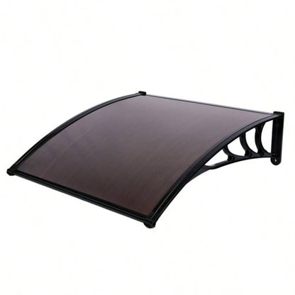 x Household Application Door Window Rain Cover Eaves Canopy Brown Black Bracket