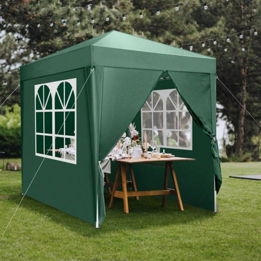 2x 2m Two Doors Two Practical Waterproof Right - Angle Folding Tent Green
