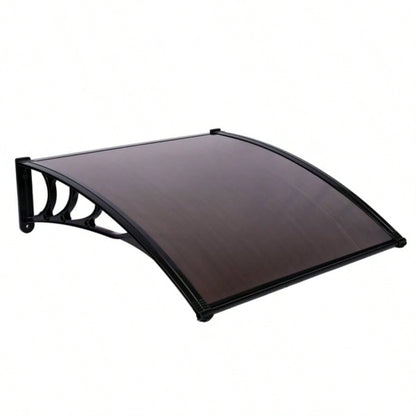 x Household Application Door Window Rain Cover Eaves Canopy Brown Black Bracket