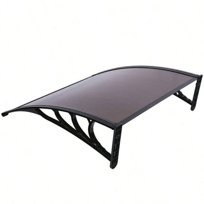 x Household Application Door Window Rain Cover Eaves Canopy Brown Black Bracket