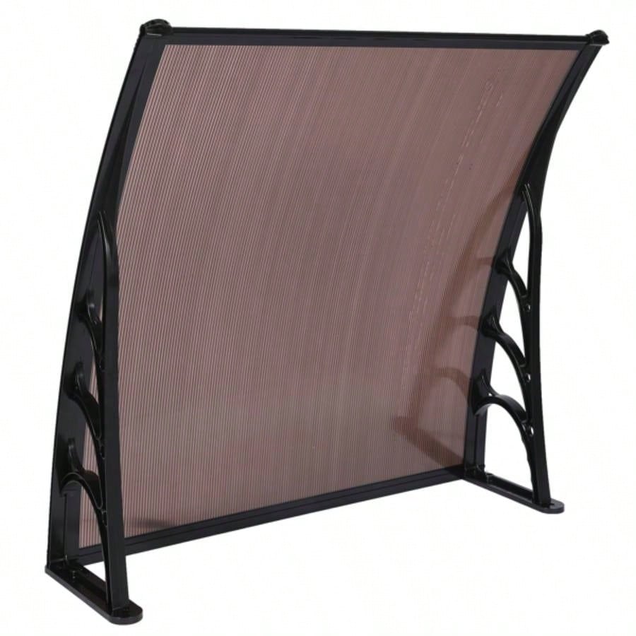 x Household Application Door Window Rain Cover Eaves Canopy Brown Black Bracket