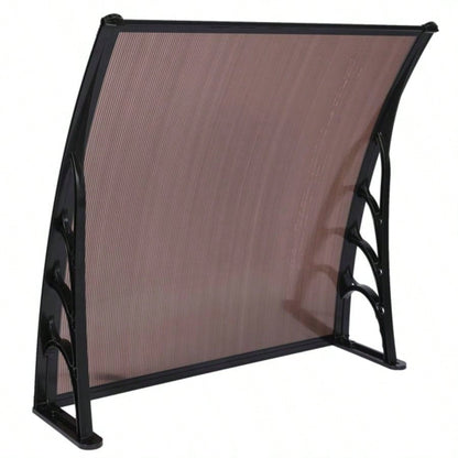 x Household Application Door Window Rain Cover Eaves Canopy Brown Black Bracket