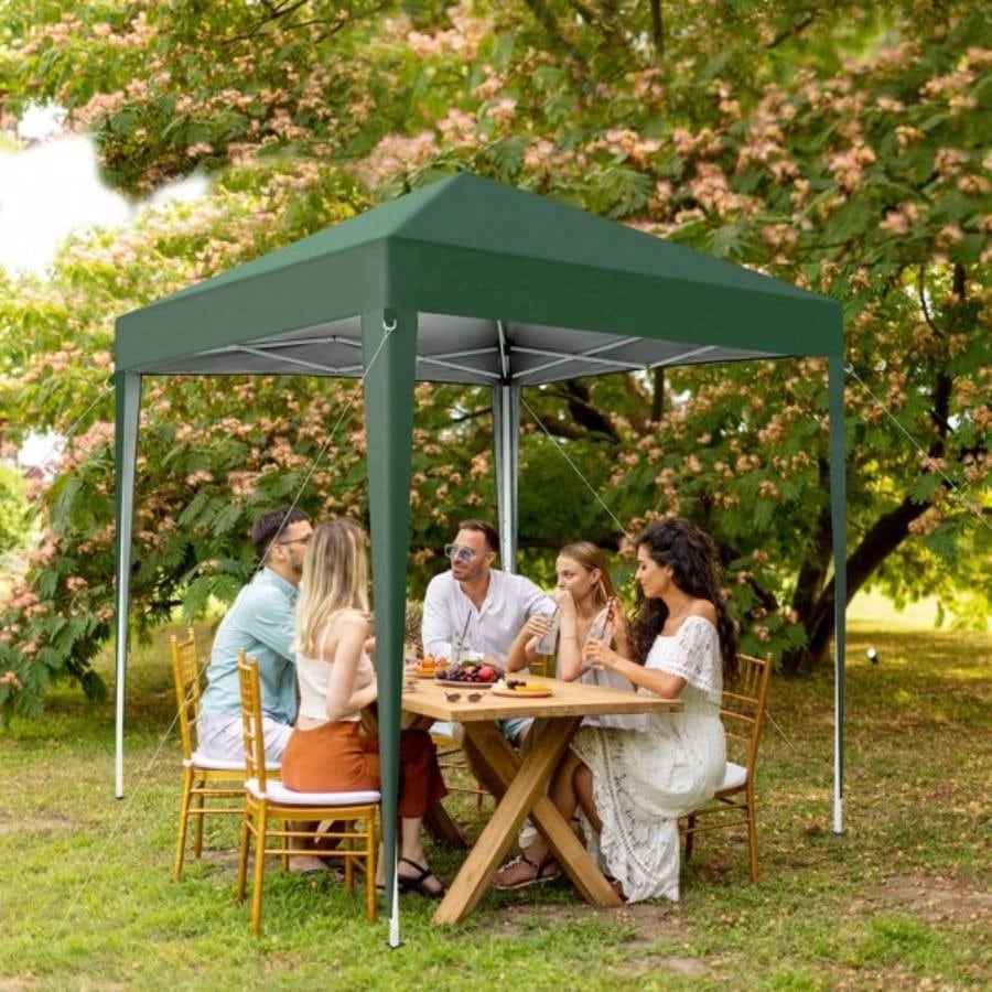 2x 2m Two Doors Two Practical Waterproof Right - Angle Folding Tent Green