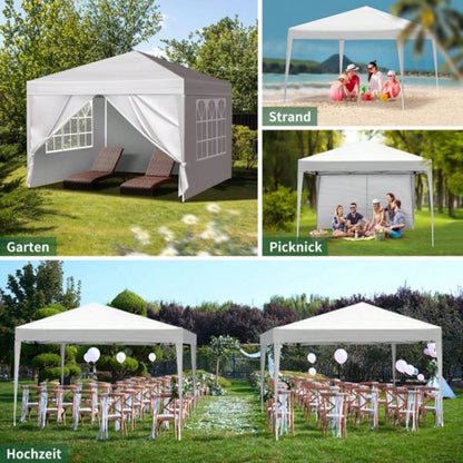3x Two Doors Two Practical Waterproof Right - Angle Folding Tent White