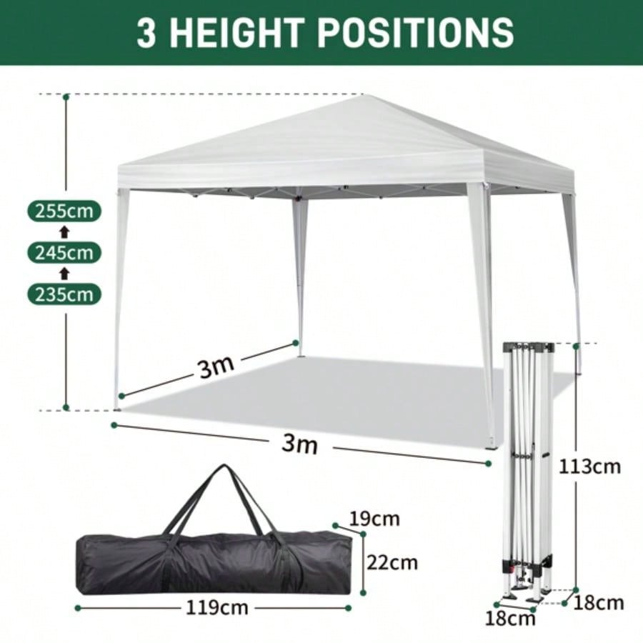 3x Two Doors Two Practical Waterproof Right - Angle Folding Tent White