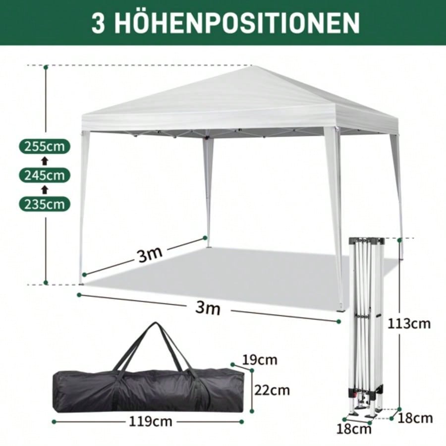 3x Two Doors Two Practical Waterproof Right - Angle Folding Tent White
