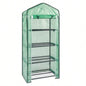 69x49x160cm Black Iron Pipe Pointed Flower Stand With 4 Layers Of Grid, With Zipper Rolling Door, PE Cloth Green House