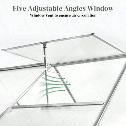 6x8 Hybrid Polycarbonate Greenhouse Silver