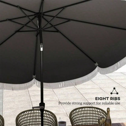 8.8FT Elegance Patio, UPF 30+ Outdoor Market with 8 Ribs, Push Button Tilt, Charcoal Gray