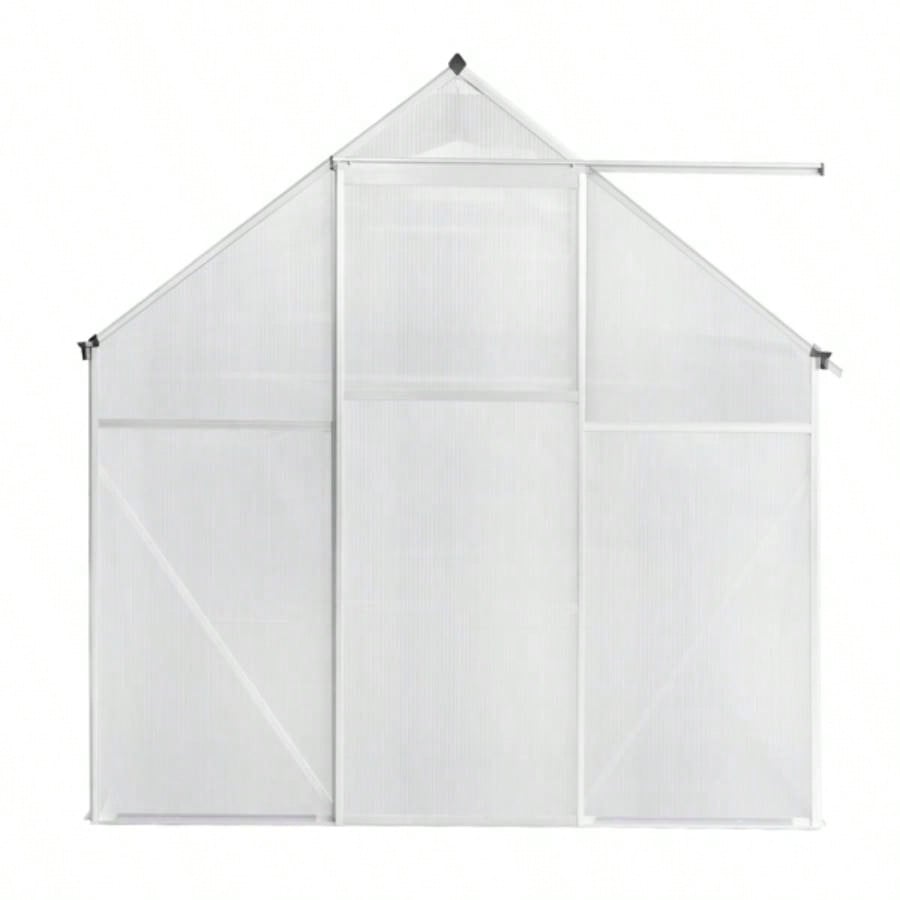 6x8 Hybrid Polycarbonate Greenhouse Silver