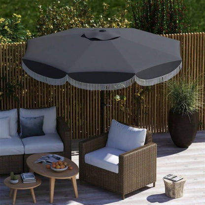 8.8FT Elegance Patio, UPF 30+ Outdoor Market with 8 Ribs, Push Button Tilt, Charcoal Gray
