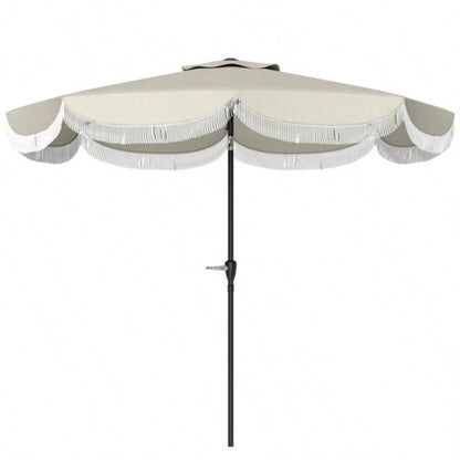 8.8FT Elegance Patio, UPF 30+ Outdoor Market with 8 Ribs, Push Button Tilt, Light Gray