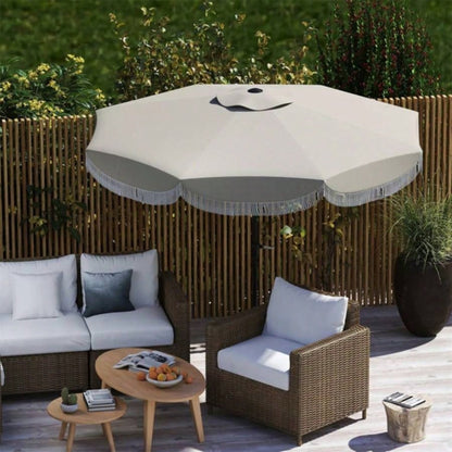 8.8FT Elegance Patio, UPF 30+ Outdoor Market with 8 Ribs, Push Button Tilt, Light Gray