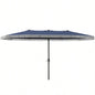 15ft Blue Patio UPF30+ Outdoor with Fringe and Crank Handle
