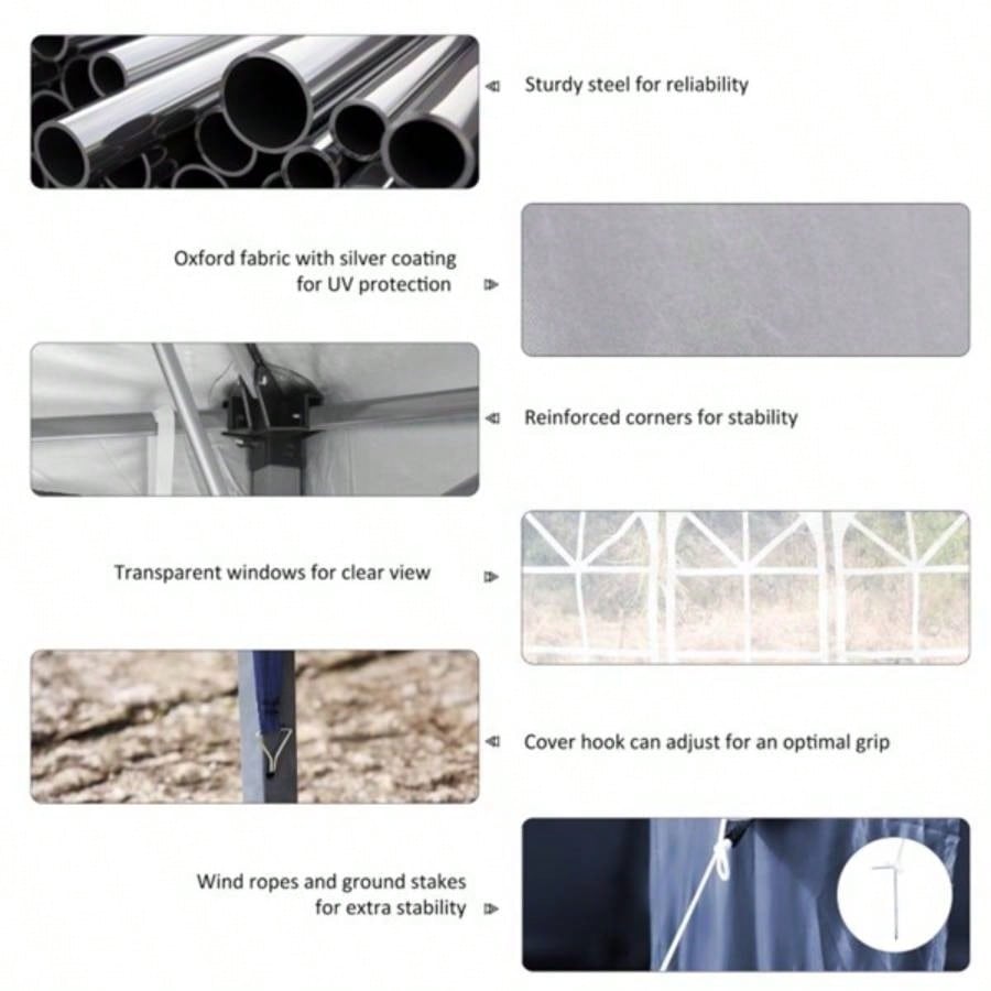 1039; 2039; Up Canopy party Tent with 4 Sidewalls, Blue - AS Prohibited by