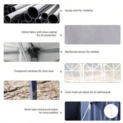 1039; 2039; Up Canopy party Tent with 4 Sidewalls, Blue - AS Prohibited by