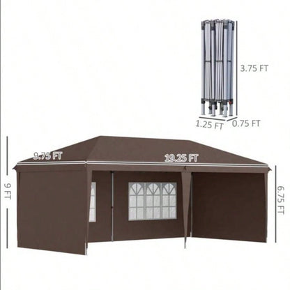 Up Canopy party Tent with 4 Sidewalls 1039; 2039; Coffee - AS Prohibited by