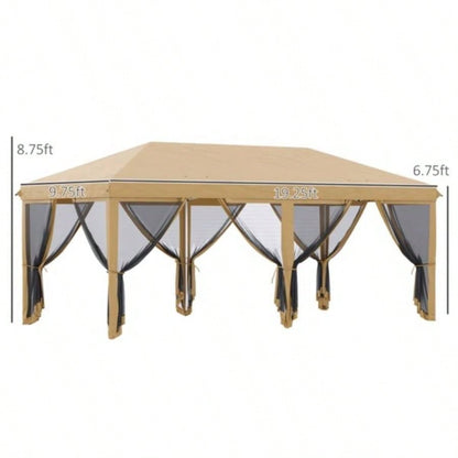 Up Canopy Party Tent with Netting 1039; 2039; Beige - AS Prohibited by