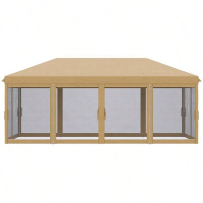 Up Canopy Party Tent with Netting 1039; 2039; Beige - AS Prohibited by