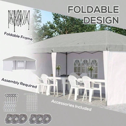 1039; 2039; Up Canopy party Tent with 4 Sidewalls, White - AS Prohibited by