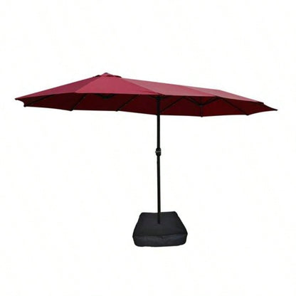 15x9ft Large Double - Sided Rectangular Outdoor Twin Patio Market with light and base - red