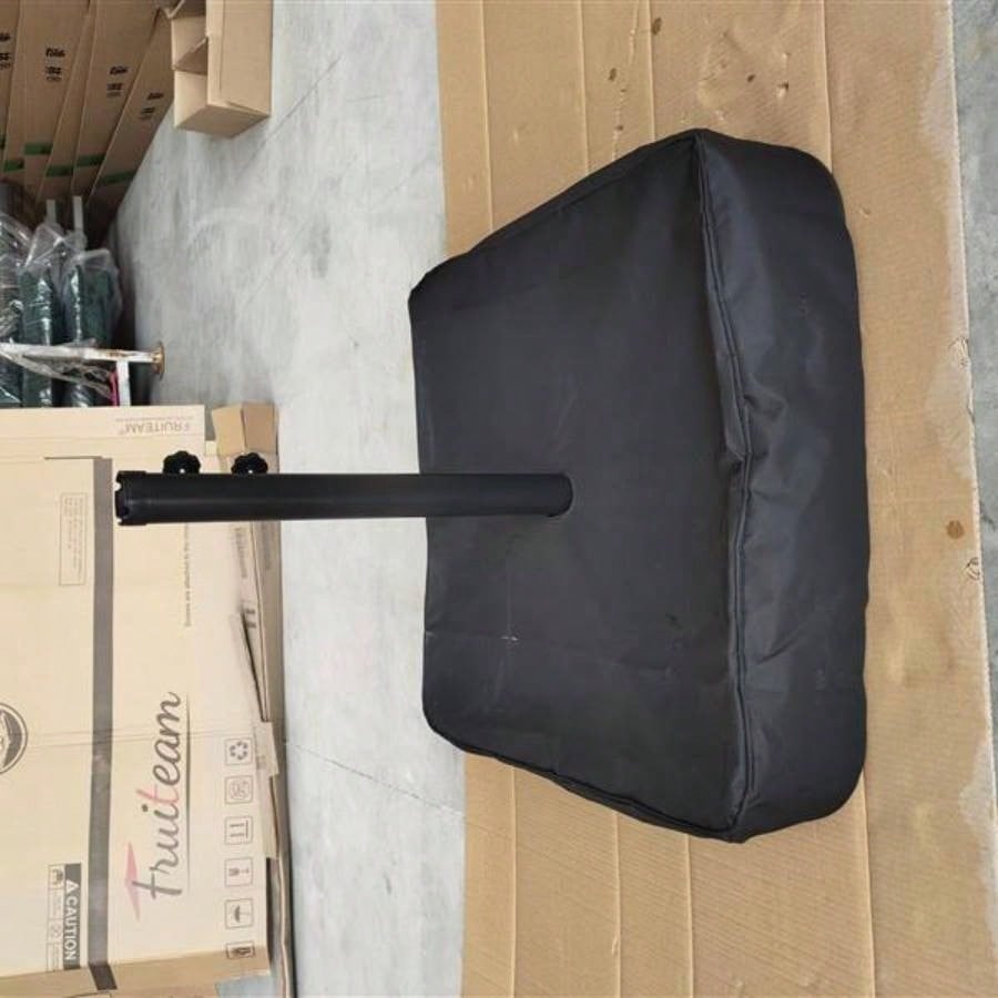 15x9ft Large Double - Sided Rectangular Outdoor Twin Patio Market with light and base - red