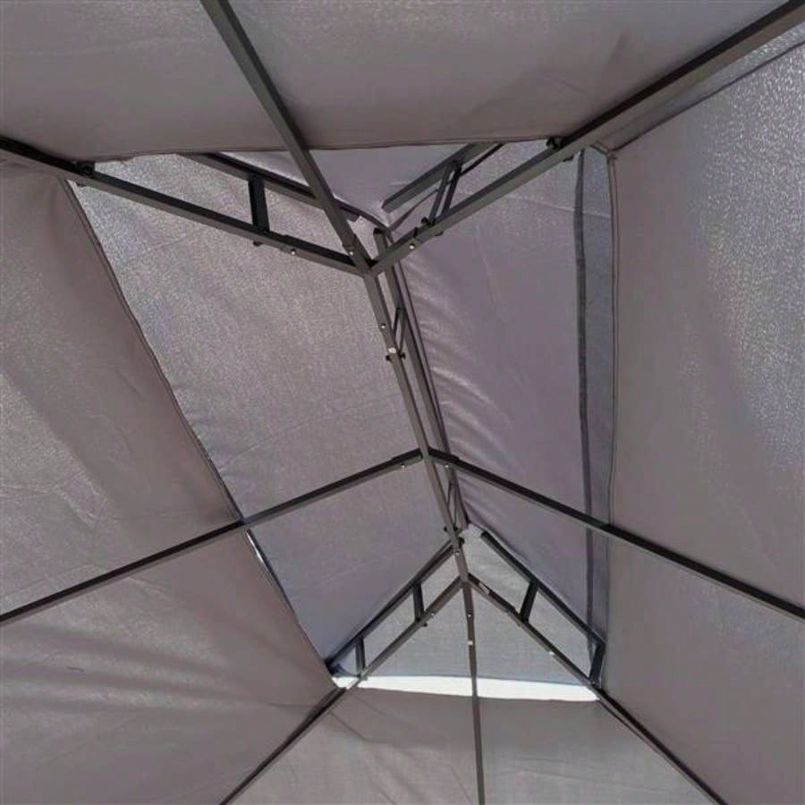 13x10 Outdoor Patio Gazebo Canopy Tent With Ventilated Double Roof And Mosquito netDetachable Mesh Screen On All SidesSuitable Lawn, Garden, Backyard and Deck, Gray Top