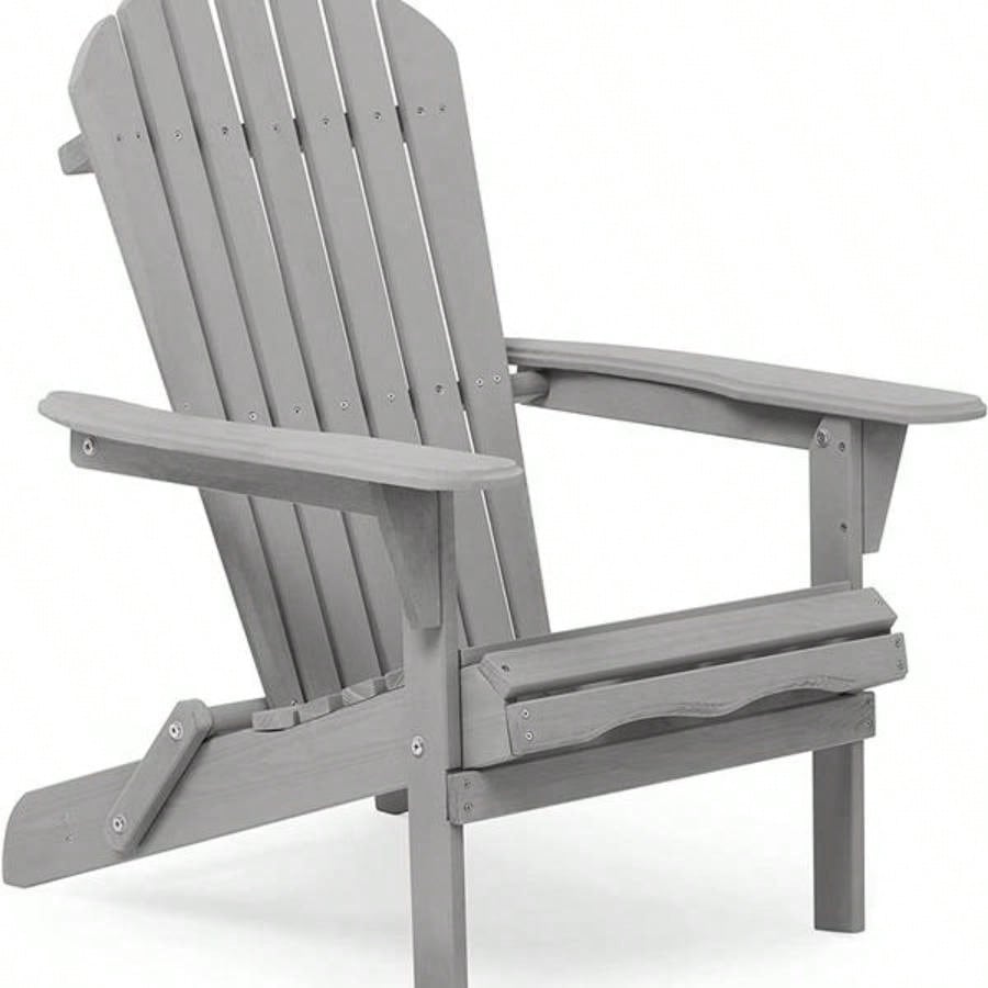 Wood Lounge Patio Chair Garden Outdoor Wooden Folding Adirondack Chair Set of 2 Solid Cedar Wood Lounge Patio Chair Garden, Lawn, Backyard,