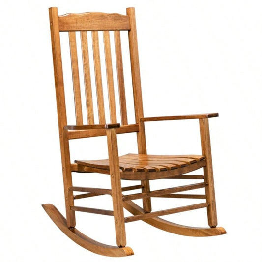 Square Wooden Rocking Chair Wavy Backboard Color