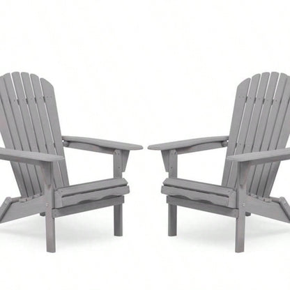 Wood Lounge Patio Chair Garden Outdoor Wooden Folding Adirondack Chair Set of 2 Solid Cedar Wood Lounge Patio Chair Garden, Lawn, Backyard,