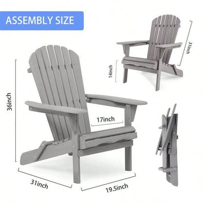 Wood Lounge Patio Chair Garden Outdoor Wooden Folding Adirondack Chair Set of 2 Solid Cedar Wood Lounge Patio Chair Garden, Lawn, Backyard,
