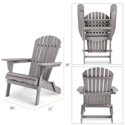 Wood Lounge Patio Chair Garden Outdoor Wooden Folding Adirondack Chair Set of 2 Solid Cedar Wood Lounge Patio Chair Garden, Lawn, Backyard,