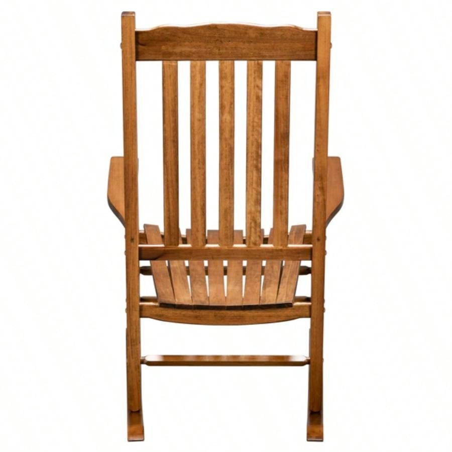 Square Wooden Rocking Chair Wavy Backboard Color
