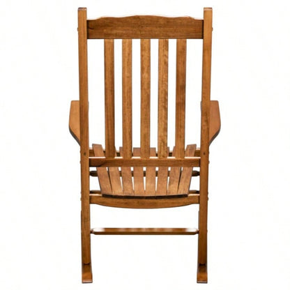 Square Wooden Rocking Chair Wavy Backboard Color
