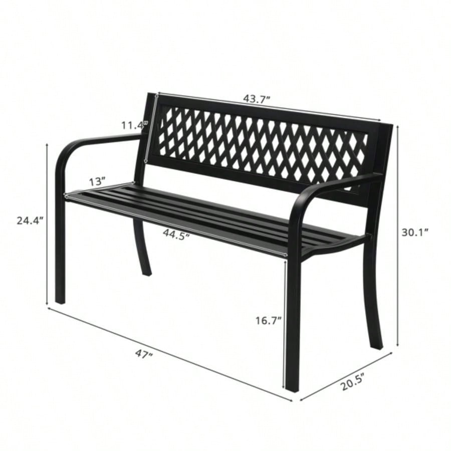 47in PVC Mesh Backrest Iron Black