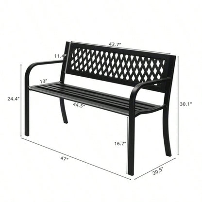 47in PVC Mesh Backrest Iron Black