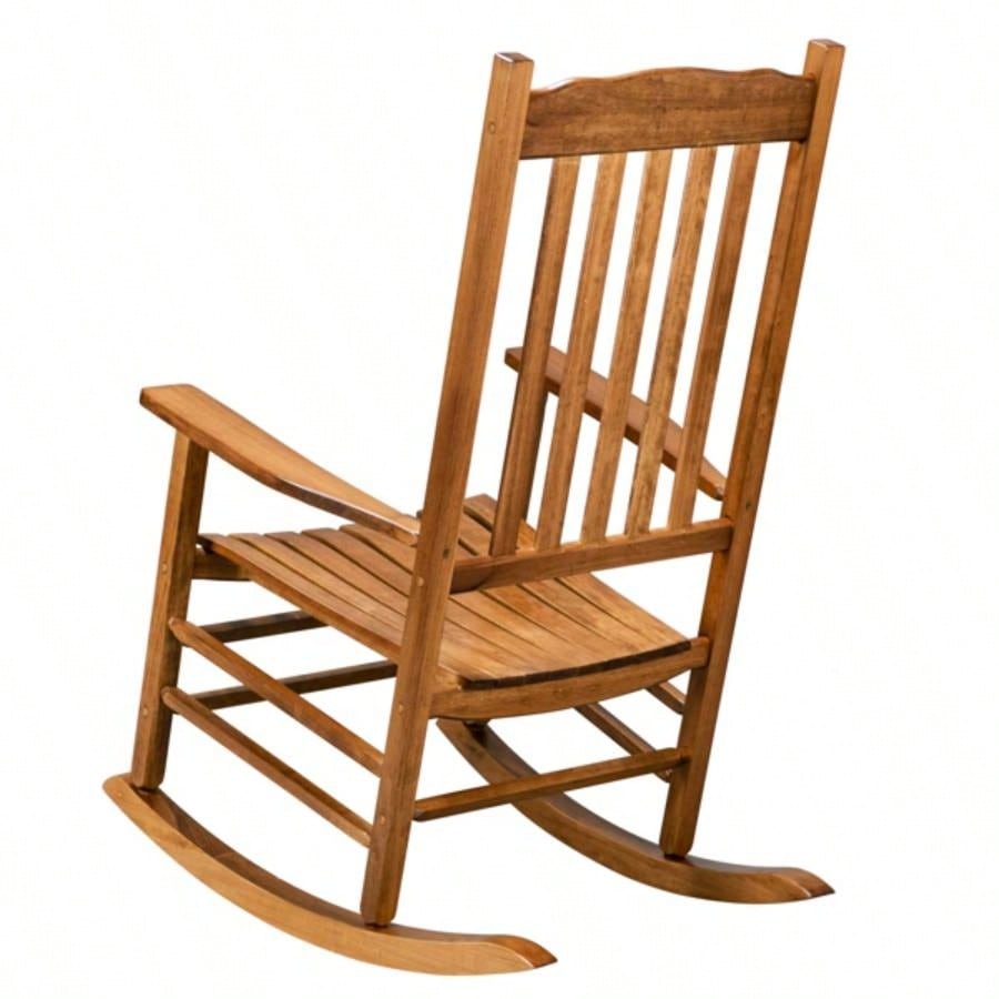 Square Wooden Rocking Chair Wavy Backboard Color