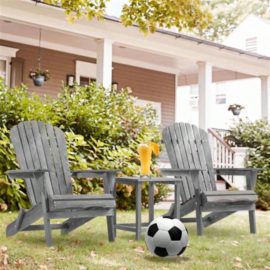 Wood Lounge Patio Chair Garden Outdoor Wooden Folding Adirondack Chair Set of 2 Solid Cedar Wood Lounge Patio Chair Garden, Lawn, Backyard,
