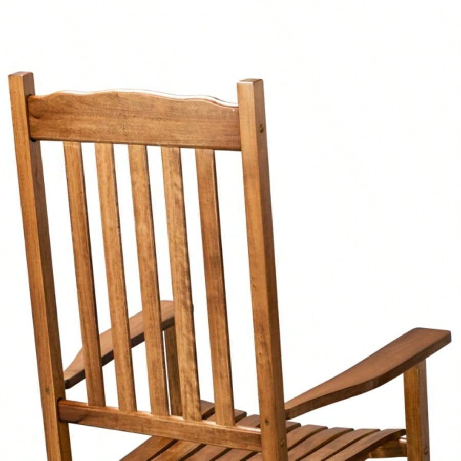 Square Wooden Rocking Chair Wavy Backboard Color