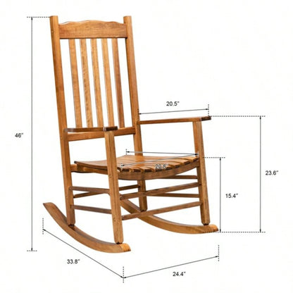 Square Wooden Rocking Chair Wavy Backboard Color