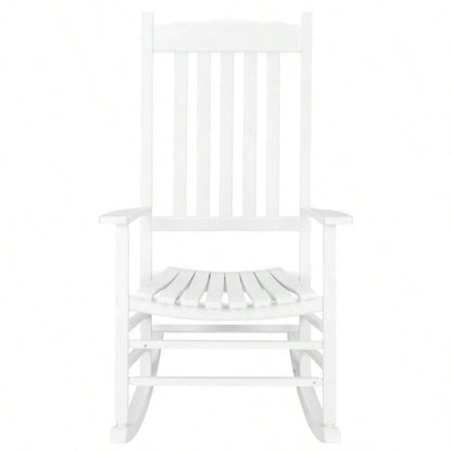 68.5*86*115CM Square Wooden Rocking Chair Wavy Backboard White