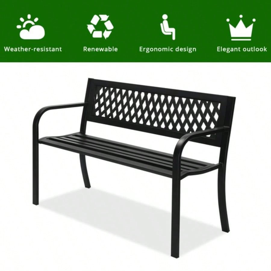 47in PVC Mesh Backrest Iron Black