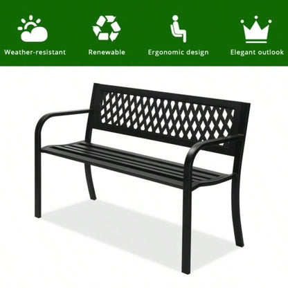 47in PVC Mesh Backrest Iron Black