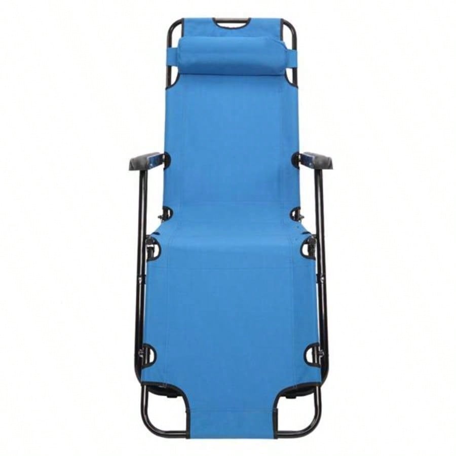 RHC - 202 Portable Dual Purposes Extendable Folding Reclining Chair Blue