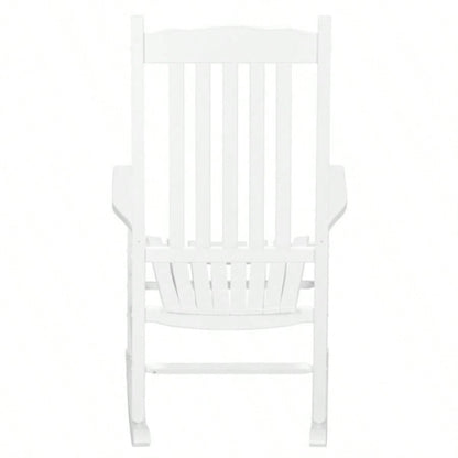 68.5*86*115CM Square Wooden Rocking Chair Wavy Backboard White