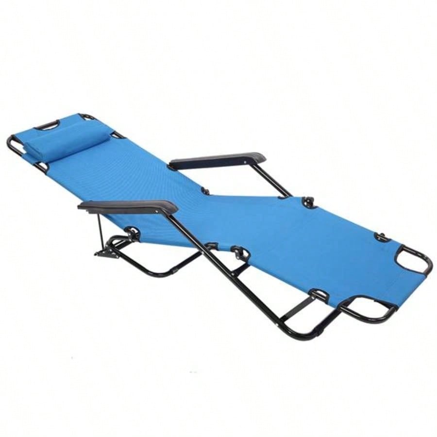 RHC - 202 Portable Dual Purposes Extendable Folding Reclining Chair Blue