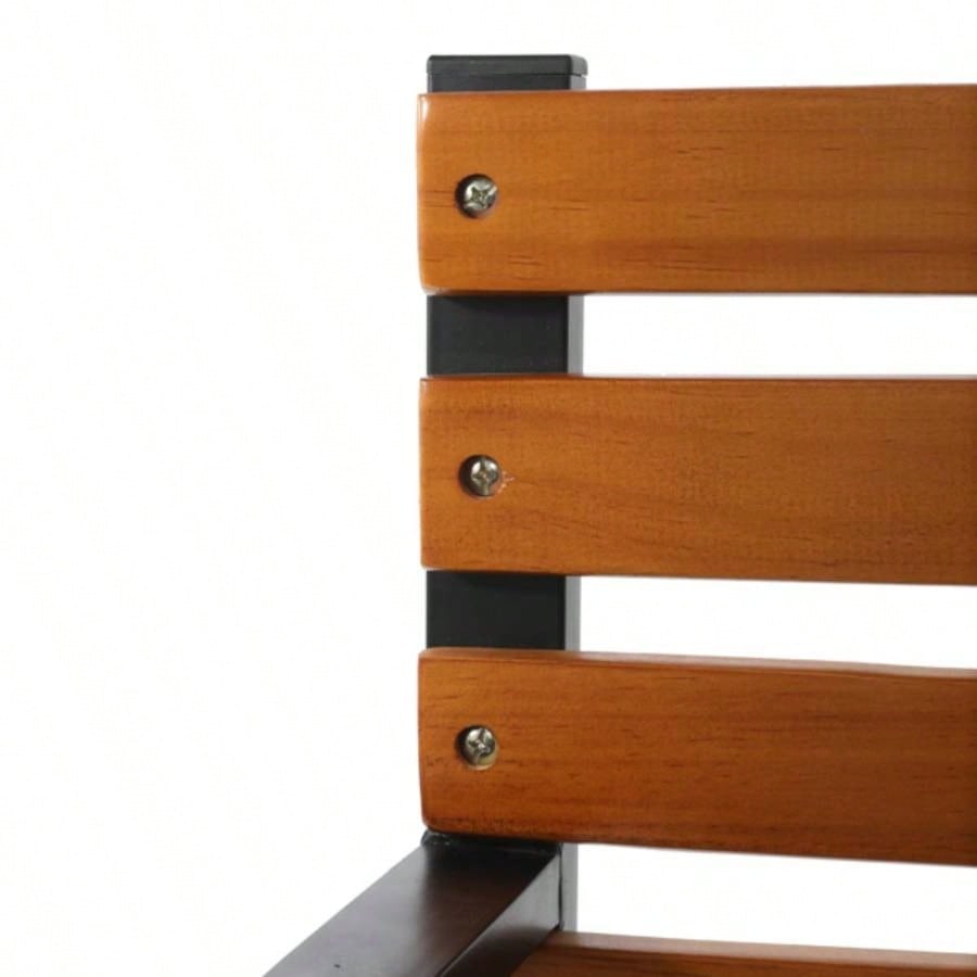 48 Hardwood Slotted Steel Cast Iron Frame Outdoor Patio Garden Park